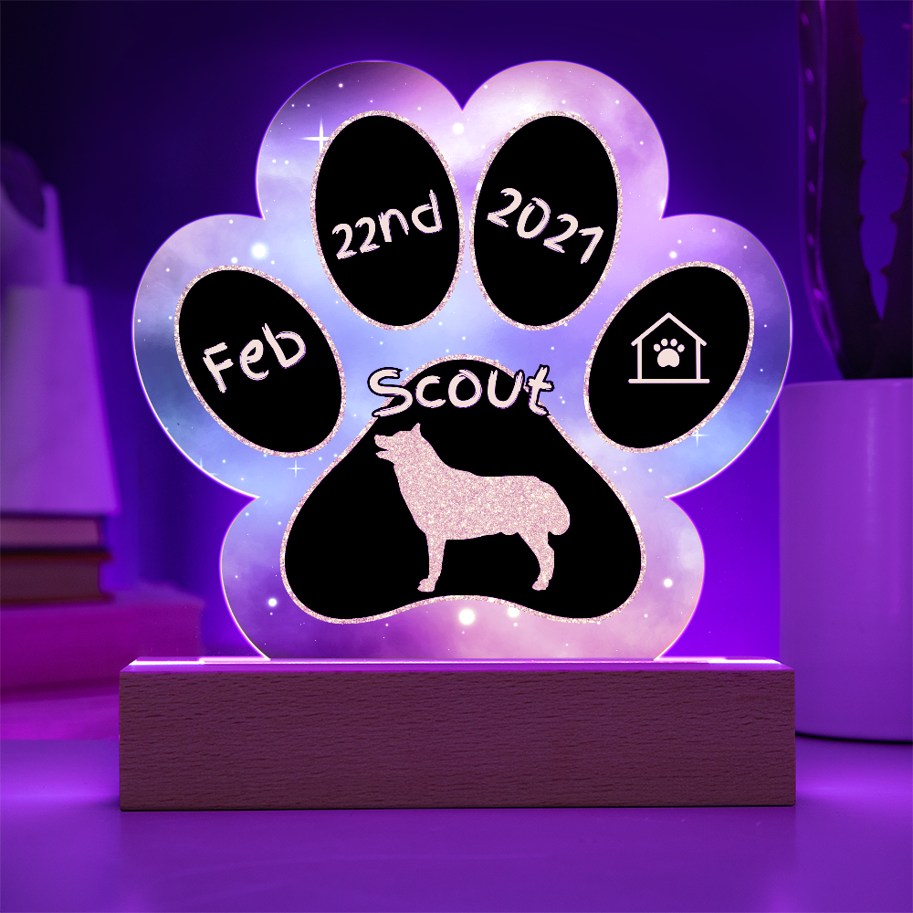 Husky - Personalized Dog Gotcha Day Acrylic Paw Print Plaque