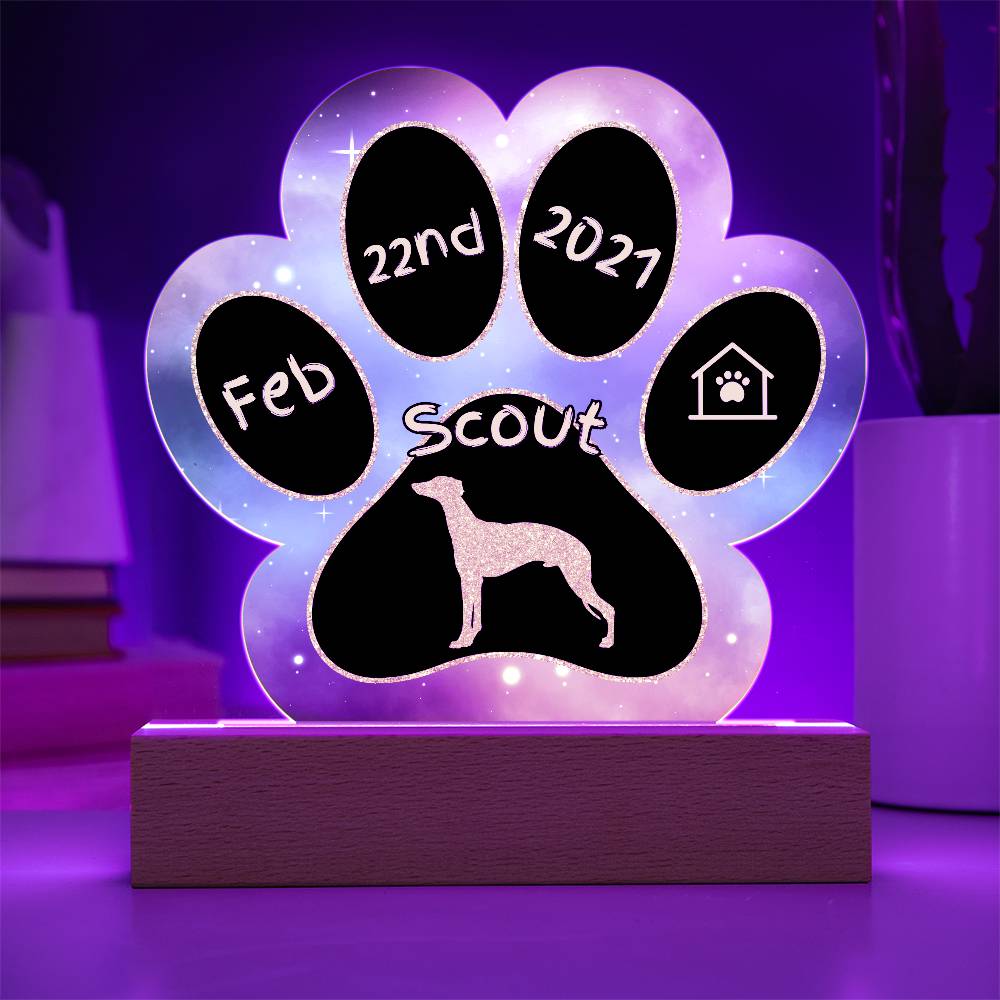 Whippet - Personalized Dog Gotcha Day Acrylic Paw Print Plaque