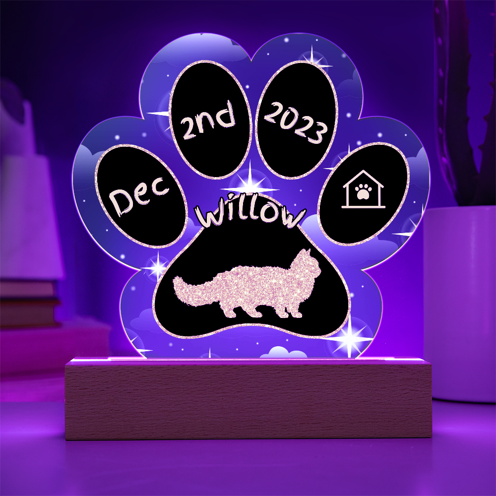 Lambkin - Personalized Cat Gotcha Day Acrylic Paw Print Plaque