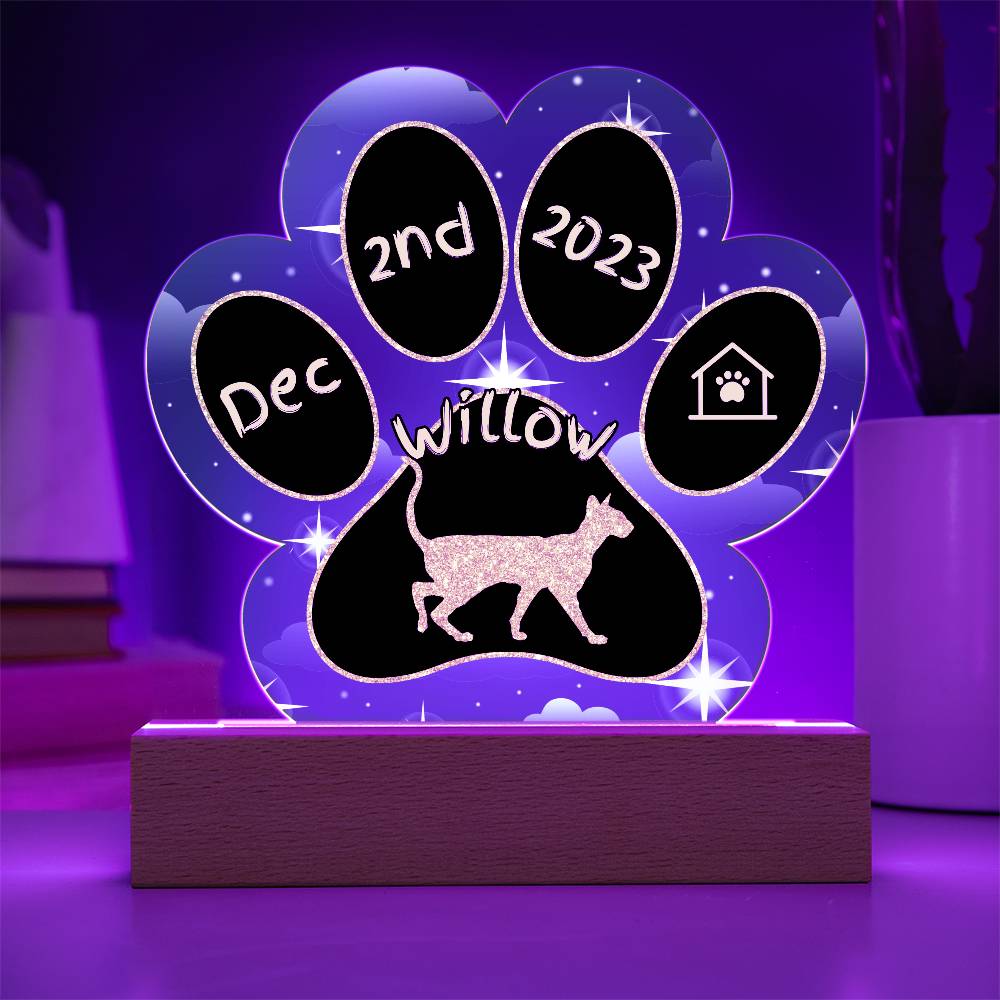 Colorpoint Shorthair - Personalized Cat Gotcha Day Acrylic Paw Print Plaque