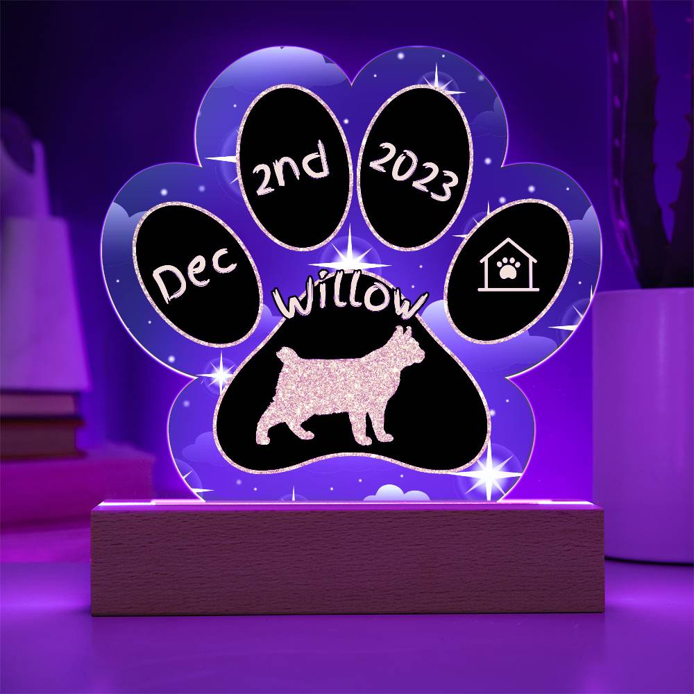 Highlander - Personalized Cat Gotcha Day Acrylic Paw Print Plaque