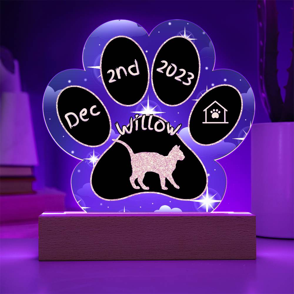 Kanaani - Personalized Cat Gotcha Day Acrylic Paw Print Plaque