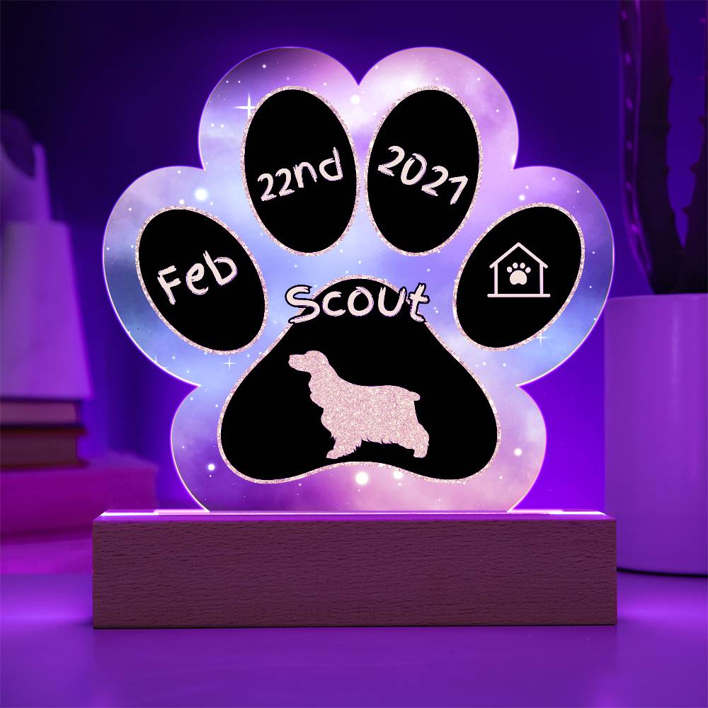 Cocker Spaniel - Personalized Dog Gotcha Day Acrylic Paw Print Plaque