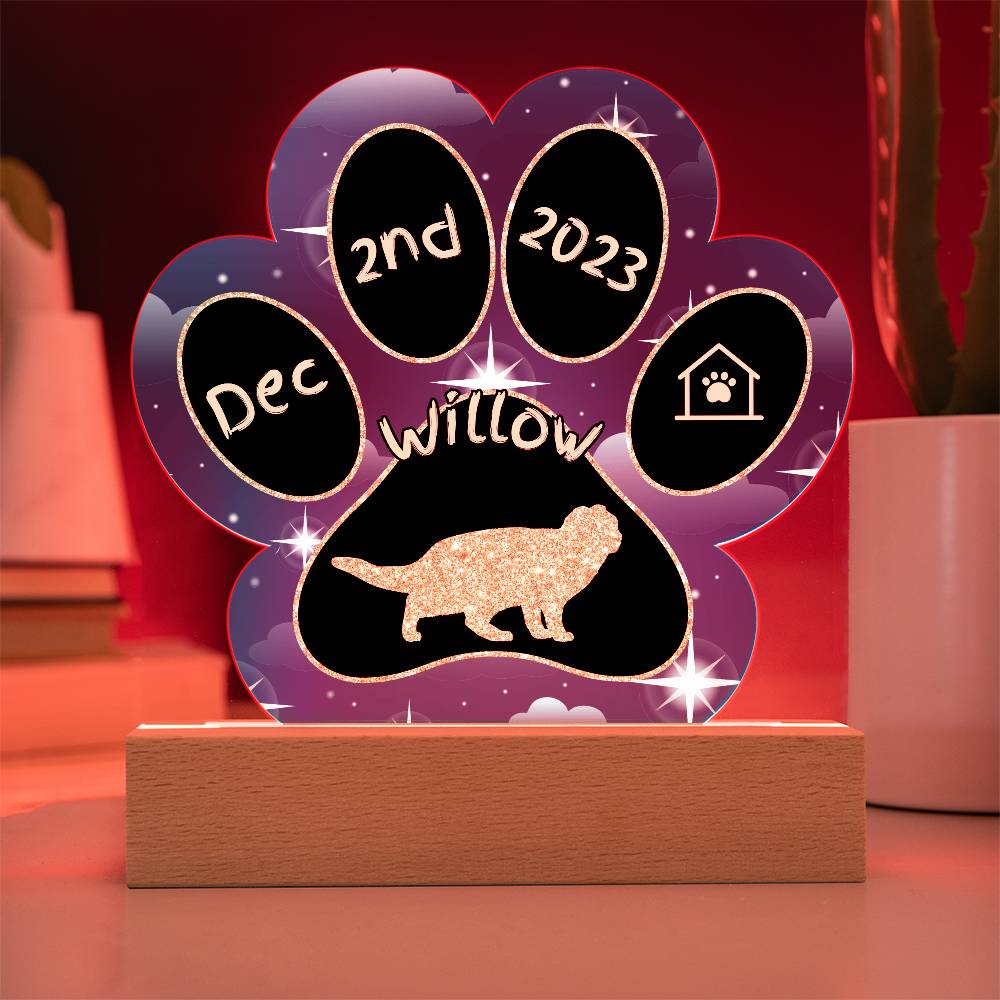 Scottish Fold - Personalized Cat Gotcha Day Acrylic Paw Print Plaque