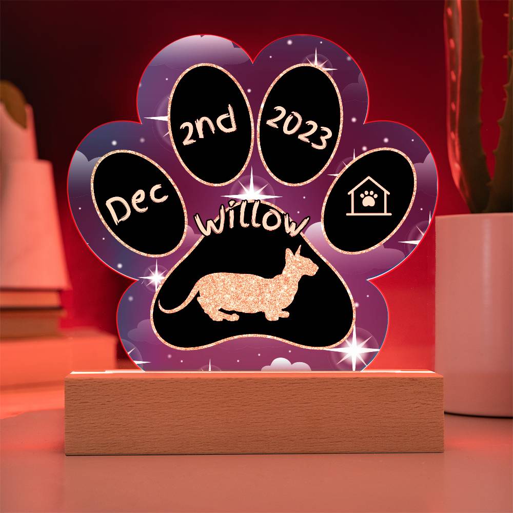 Minskin - Personalized Cat Gotcha Day Acrylic Paw Print Plaque