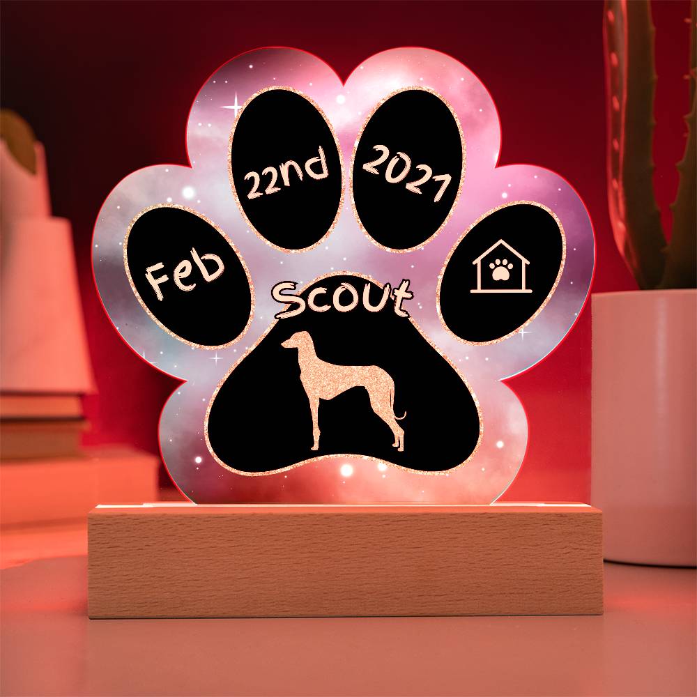 Awazakh - Personalized Dog Gotcha Day Acrylic Paw Print Plaque