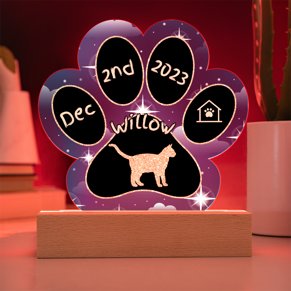 Thai - Personalized Cat Gotcha Day Acrylic Paw Print Plaque