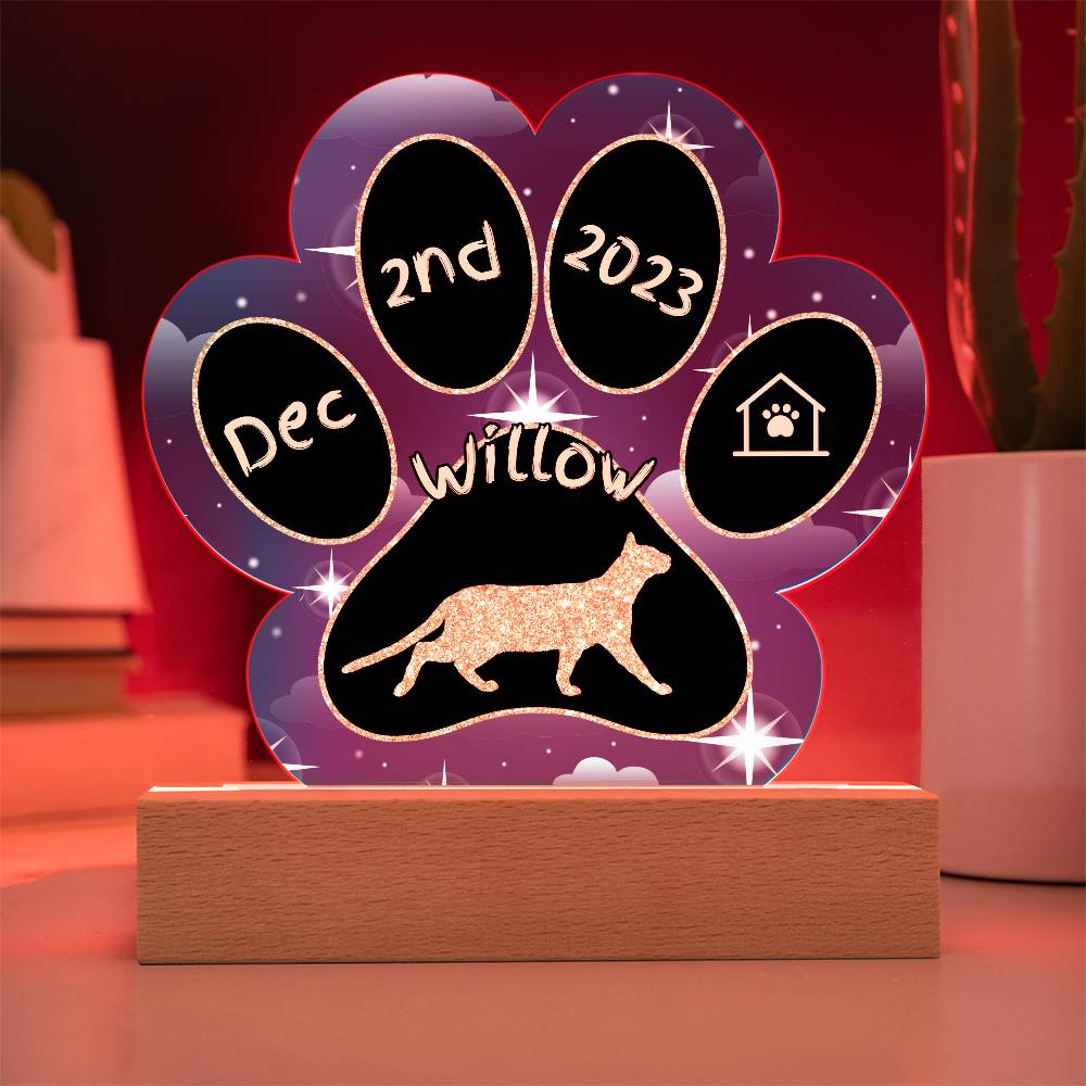 Tonkinese - Personalized Cat Gotcha Day Acrylic Paw Print Plaque