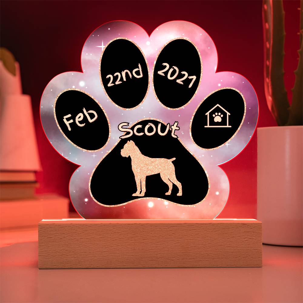 Cane Corso - Personalized Dog Gotcha Day Acrylic Paw Print Plaque