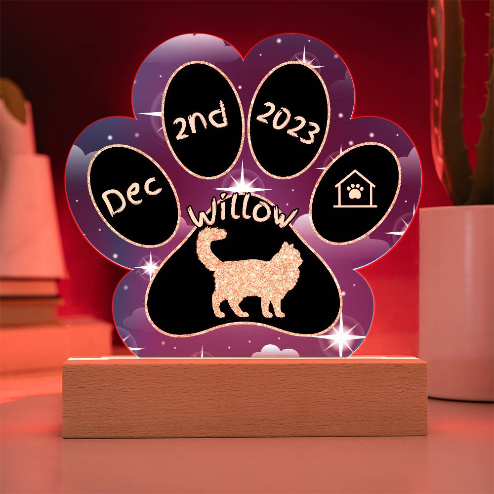 Asian Semi-Longhair - Personalized Cat Gotcha Day Acrylic Paw Print Plaque