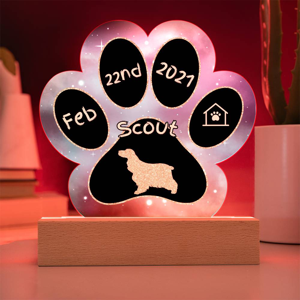 Cocker Spaniel - Personalized Dog Gotcha Day Acrylic Paw Print Plaque