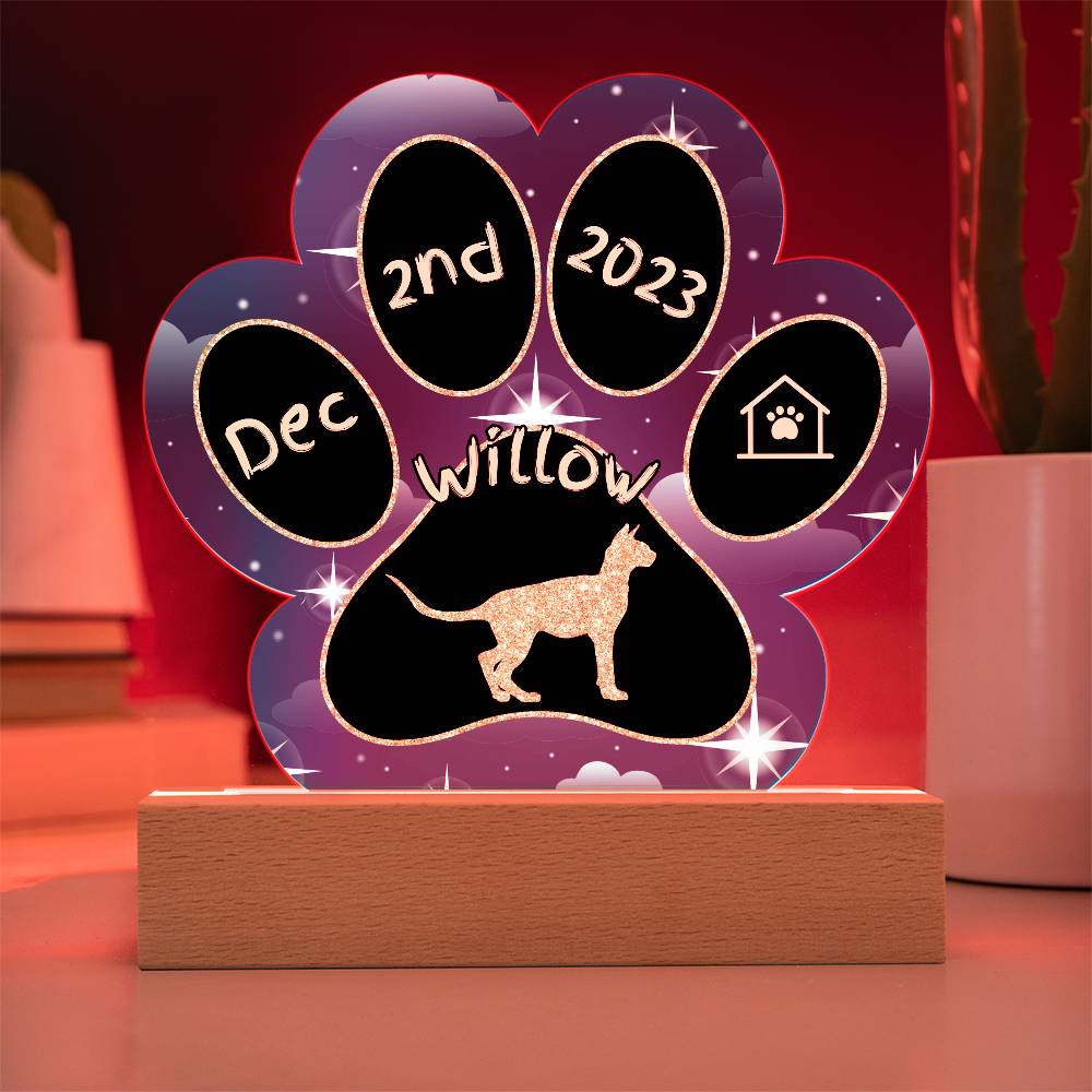 Sphynx - Personalized Cat Gotcha Day Acrylic Paw Print Plaque