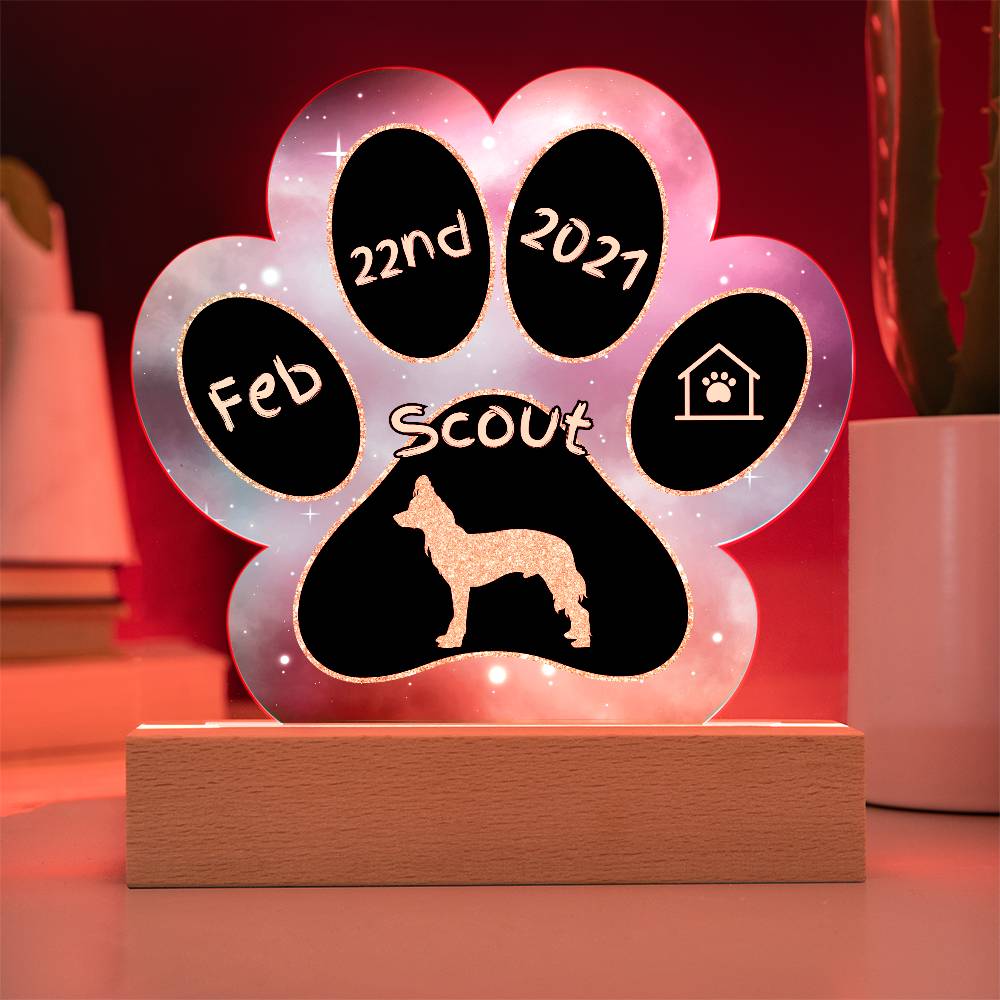 Chinese Crested - Personalized Dog Gotcha Day Acrylic Paw Print Plaque