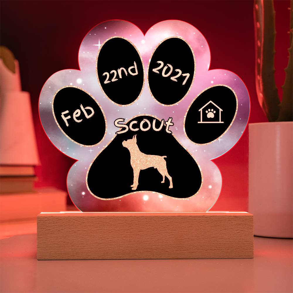 Boxer - Personalized Dog Gotcha Day Acrylic Paw Print Plaque