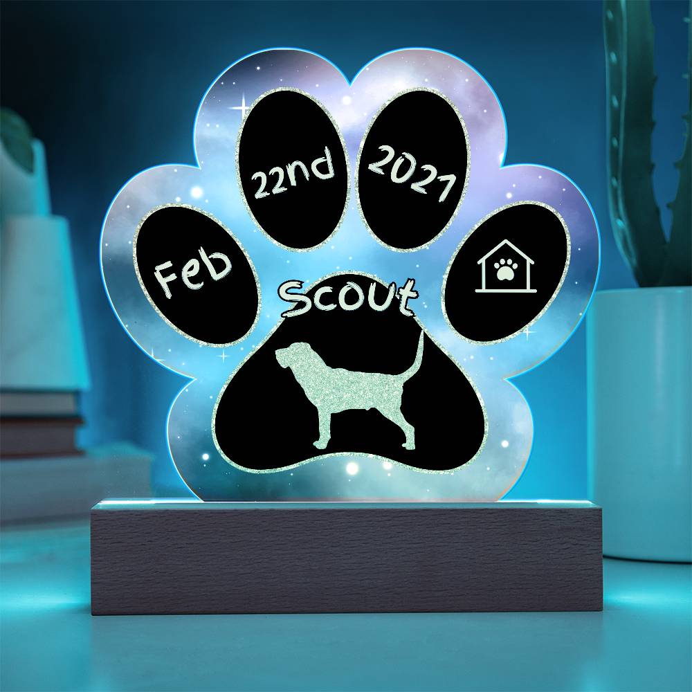 Bloodhound - Personalized Dog Gotcha Day Acrylic Paw Print Plaque