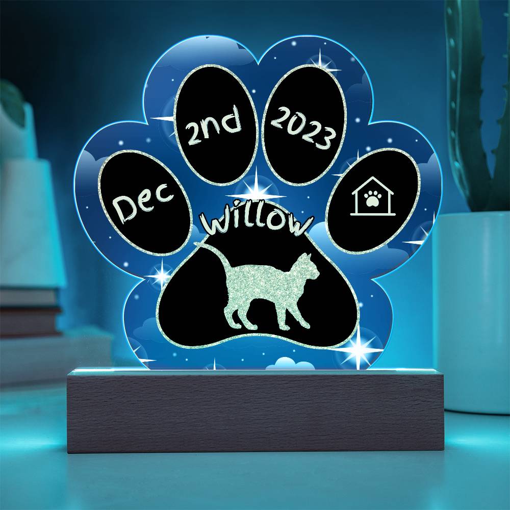 Kanaani - Personalized Cat Gotcha Day Acrylic Paw Print Plaque