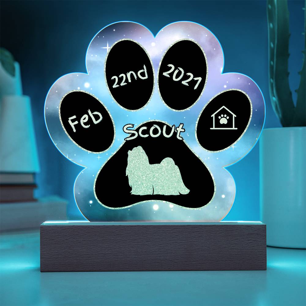 Maltese - Personalized Dog Gotcha Day Acrylic Paw Print Plaque