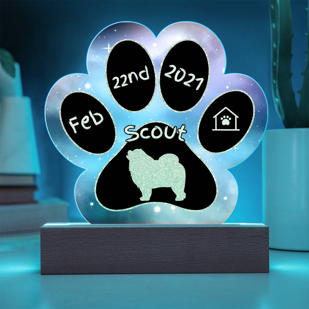 Chow Chow - Personalized Dog Gotcha Day Acrylic Paw Print Plaque