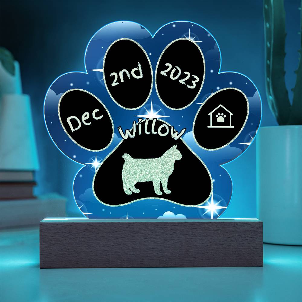 Pixiebob - Personalized Cat Gotcha Day Acrylic Paw Print Plaque