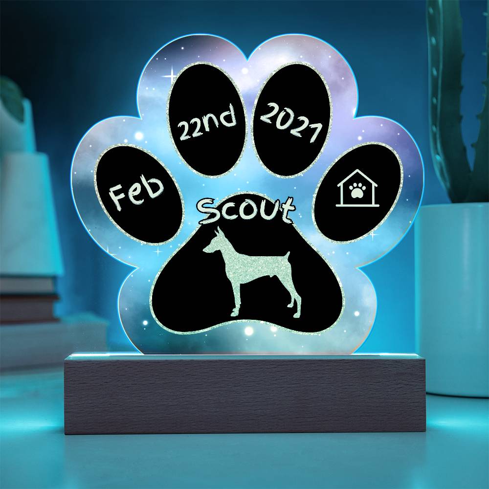 Doberman - Personalized Dog Gotcha Day Acrylic Paw Print Plaque