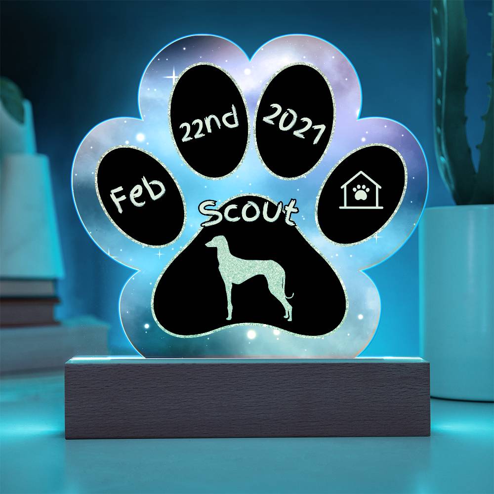 Awazakh - Personalized Dog Gotcha Day Acrylic Paw Print Plaque