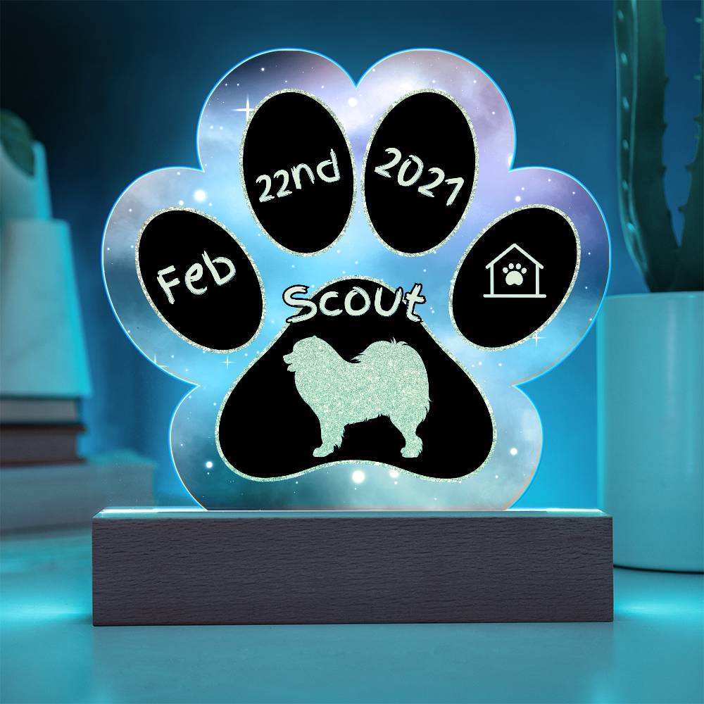 Samoyed - Personalized Dog Gotcha Day Acrylic Paw Print Plaque