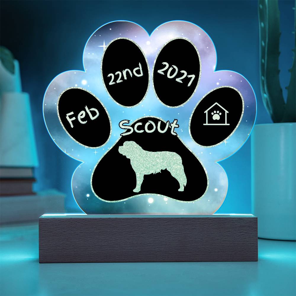 Saint Bernard - Personalized Dog Gotcha Day Acrylic Paw Print Plaque