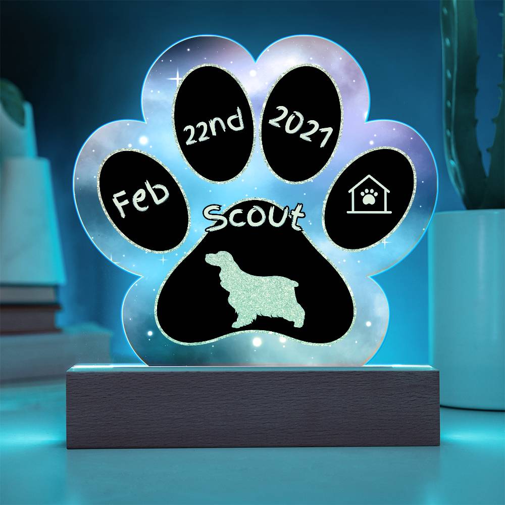 Cocker Spaniel - Personalized Dog Gotcha Day Acrylic Paw Print Plaque