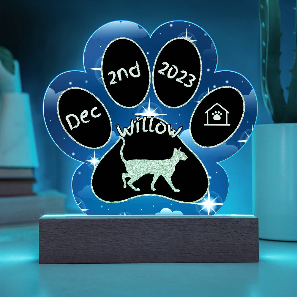 Colorpoint Shorthair - Personalized Cat Gotcha Day Acrylic Paw Print Plaque