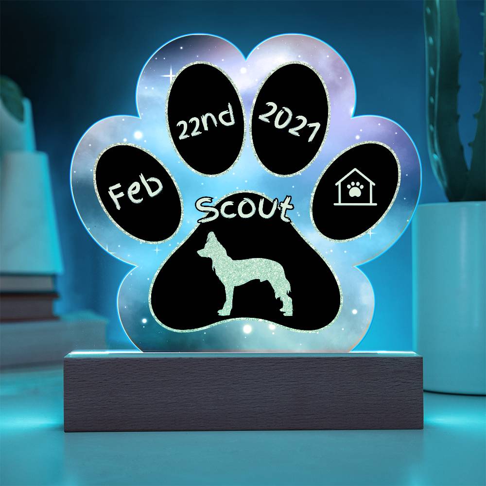 Chinese Crested - Personalized Dog Gotcha Day Acrylic Paw Print Plaque