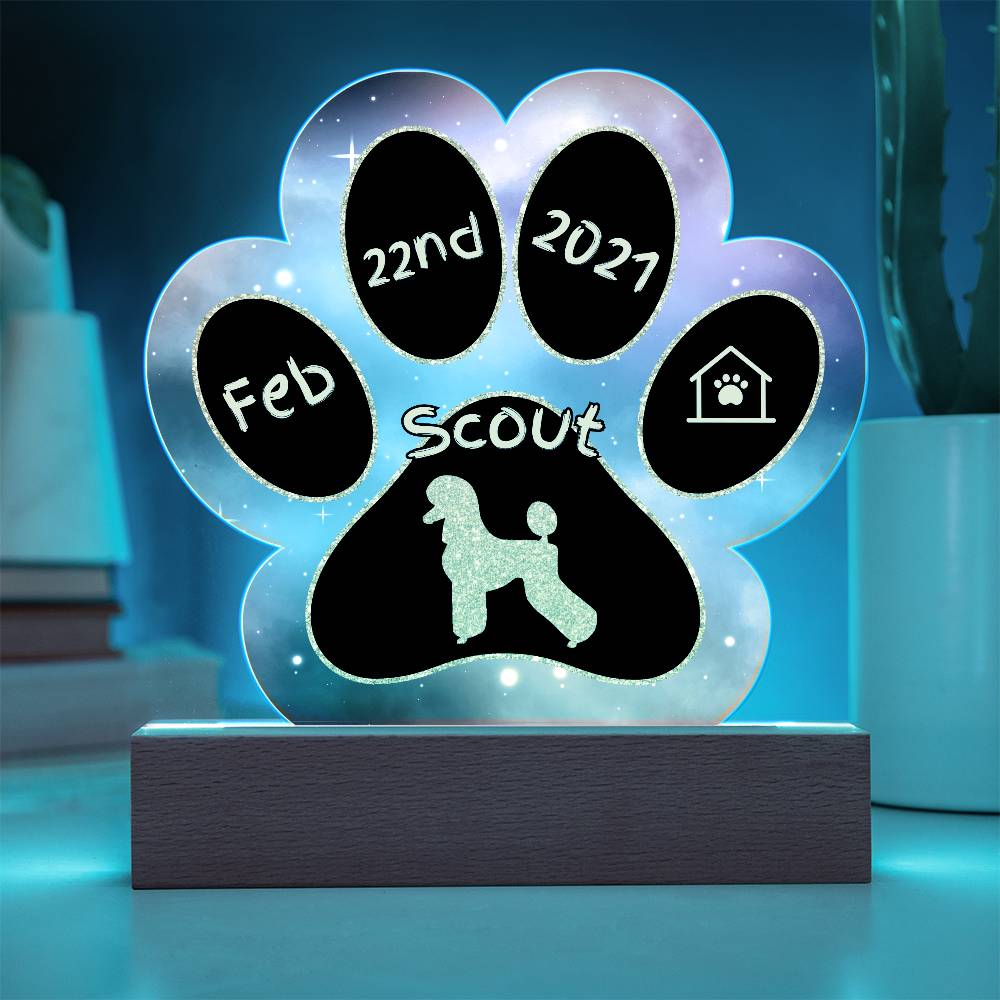 Poodle - Personalized Dog Gotcha Day Acrylic Paw Print Plaque