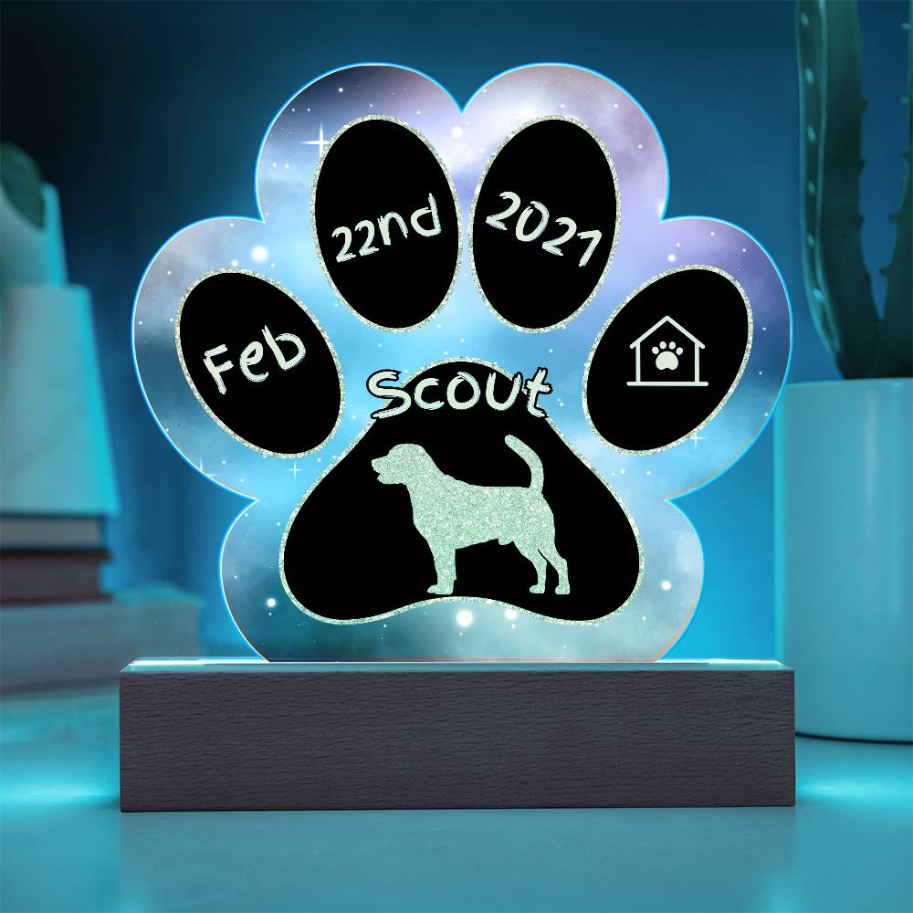 Beagle - Personalized Dog Gotcha Day Acrylic Paw Print Plaque