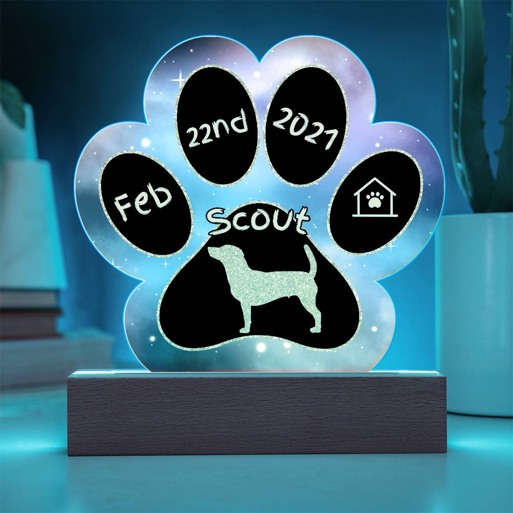 Jack Russel - Personalized Dog Gotcha Day Acrylic Paw Print Plaque