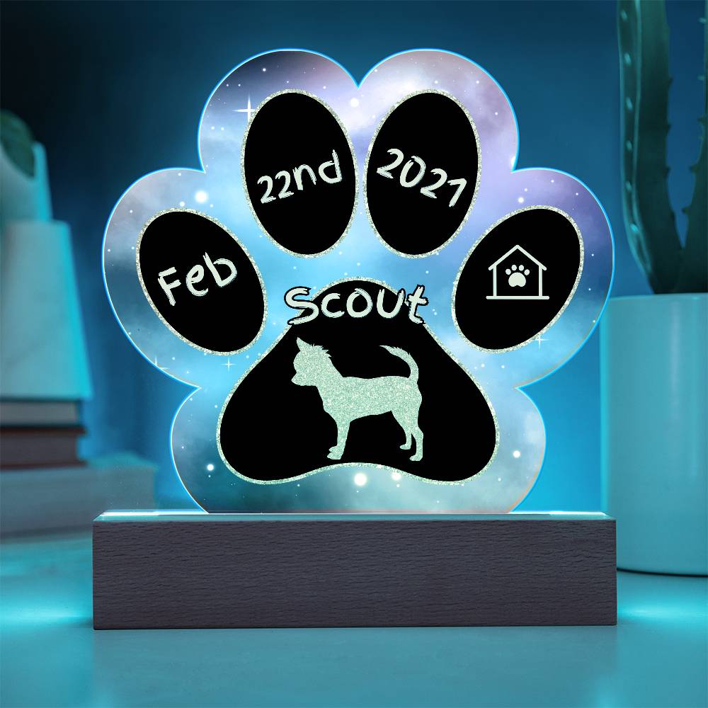 Chihuahua - Personalized Dog Gotcha Day Acrylic Paw Print Plaque