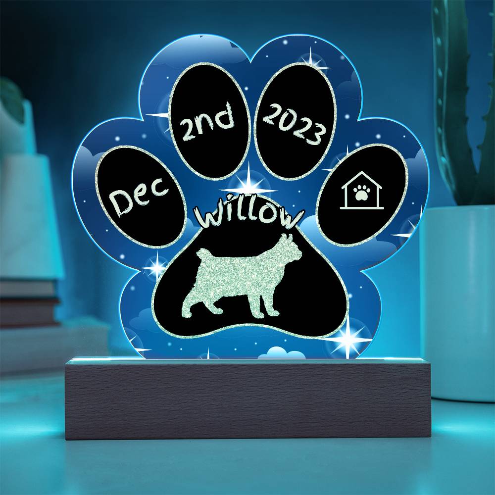 Highlander - Personalized Cat Gotcha Day Acrylic Paw Print Plaque