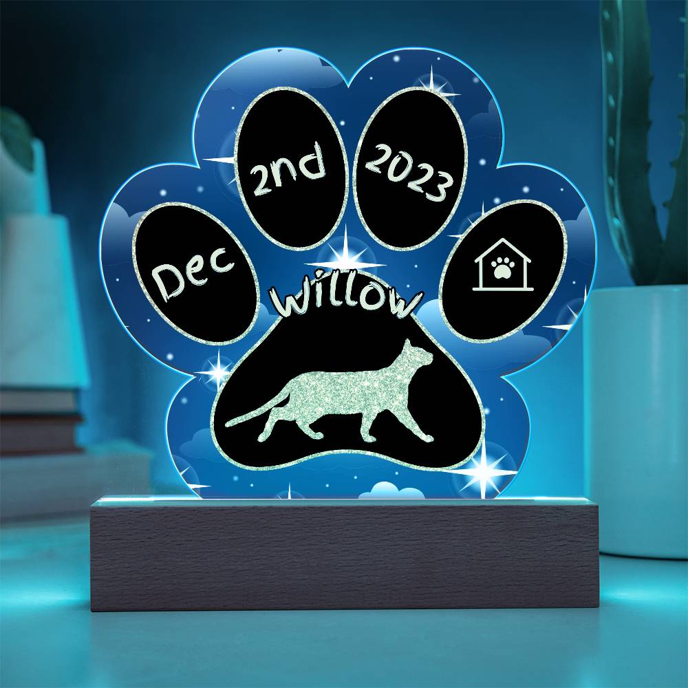 Tonkinese - Personalized Cat Gotcha Day Acrylic Paw Print Plaque