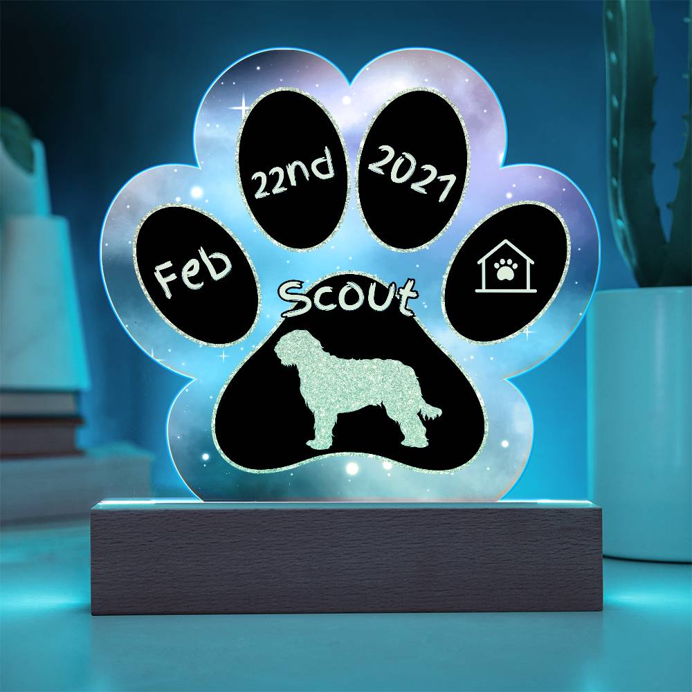 Otterhound - Personalized Dog Gotcha Day Acrylic Paw Print Plaque