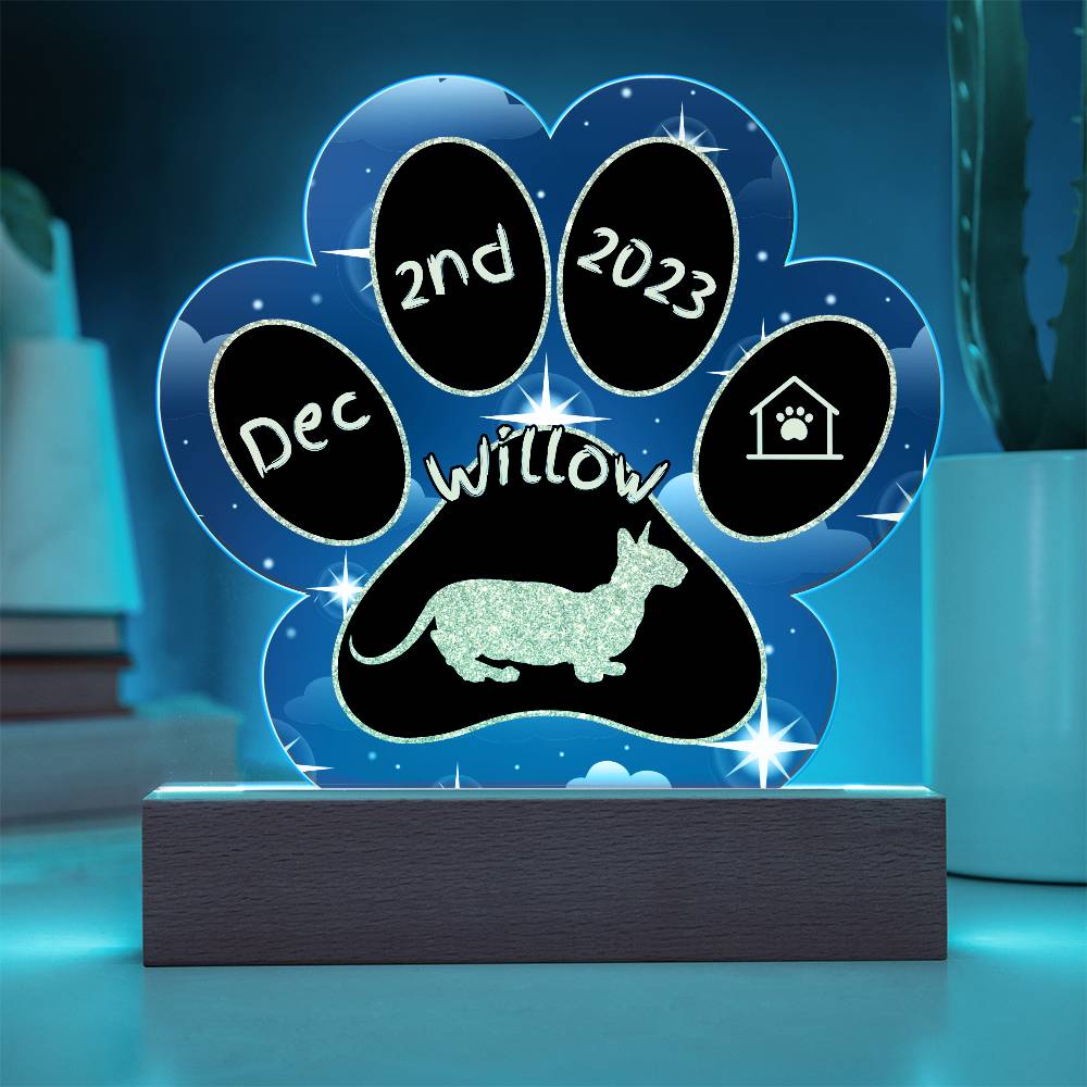 Minskin - Personalized Cat Gotcha Day Acrylic Paw Print Plaque