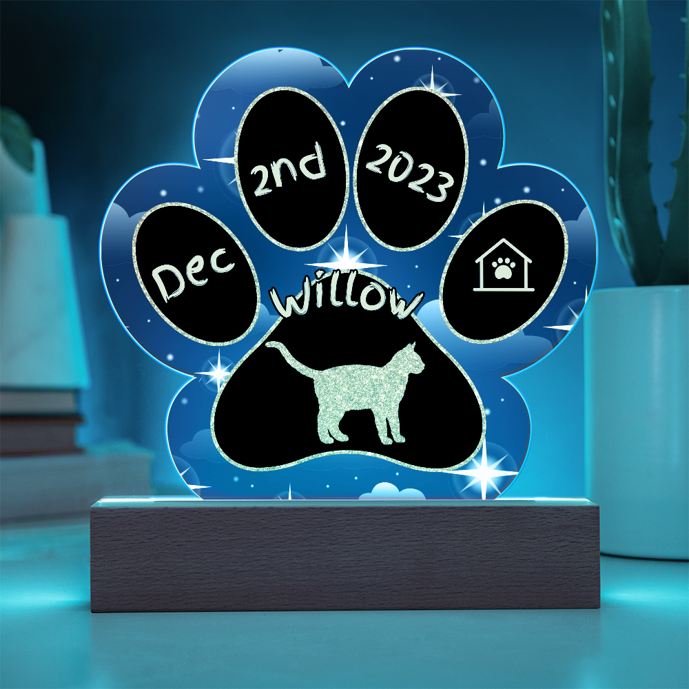 Thai - Personalized Cat Gotcha Day Acrylic Paw Print Plaque