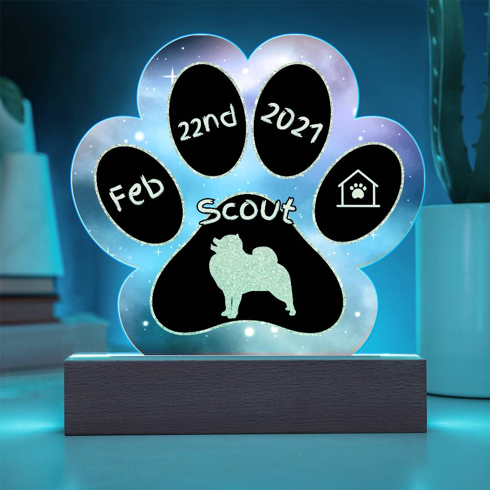 Pomeranian - Personalized Dog Gotcha Day Acrylic Paw Print Plaque