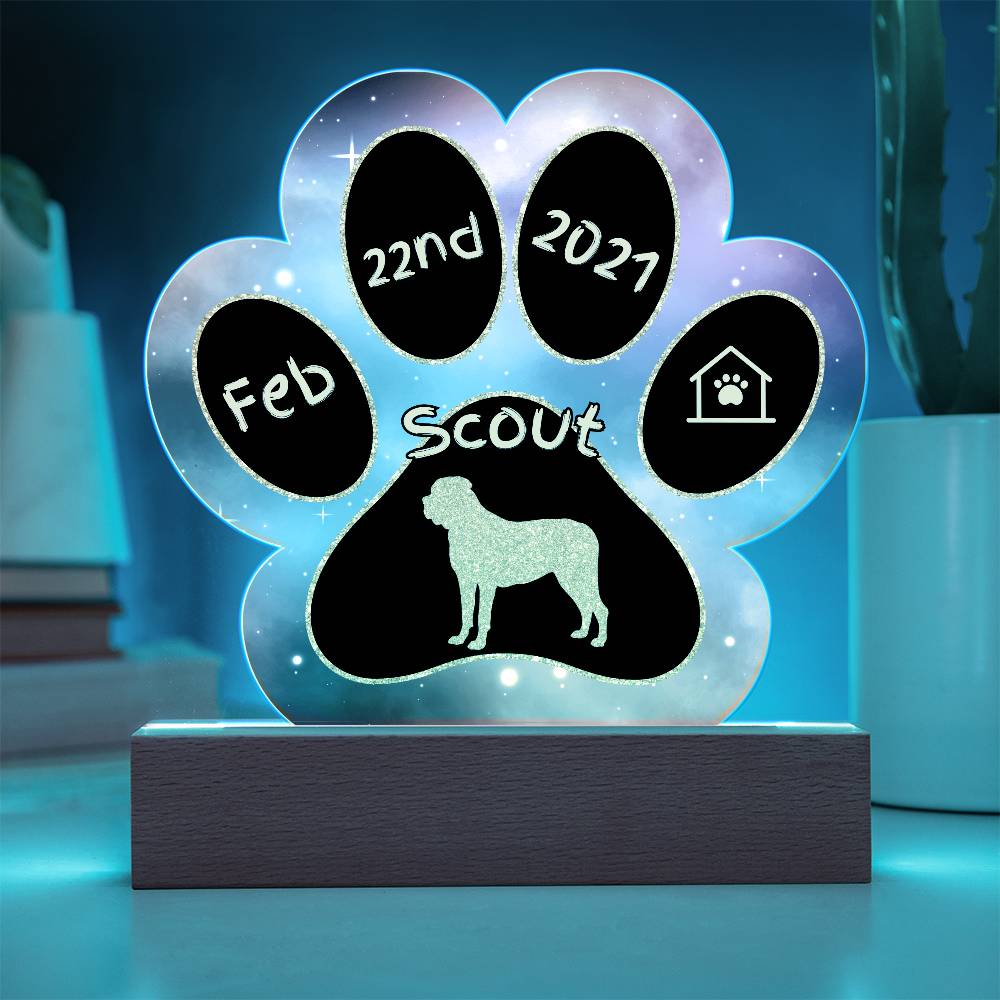 English Mastiff - Personalized Dog Gotcha Day Acrylic Paw Print Plaque