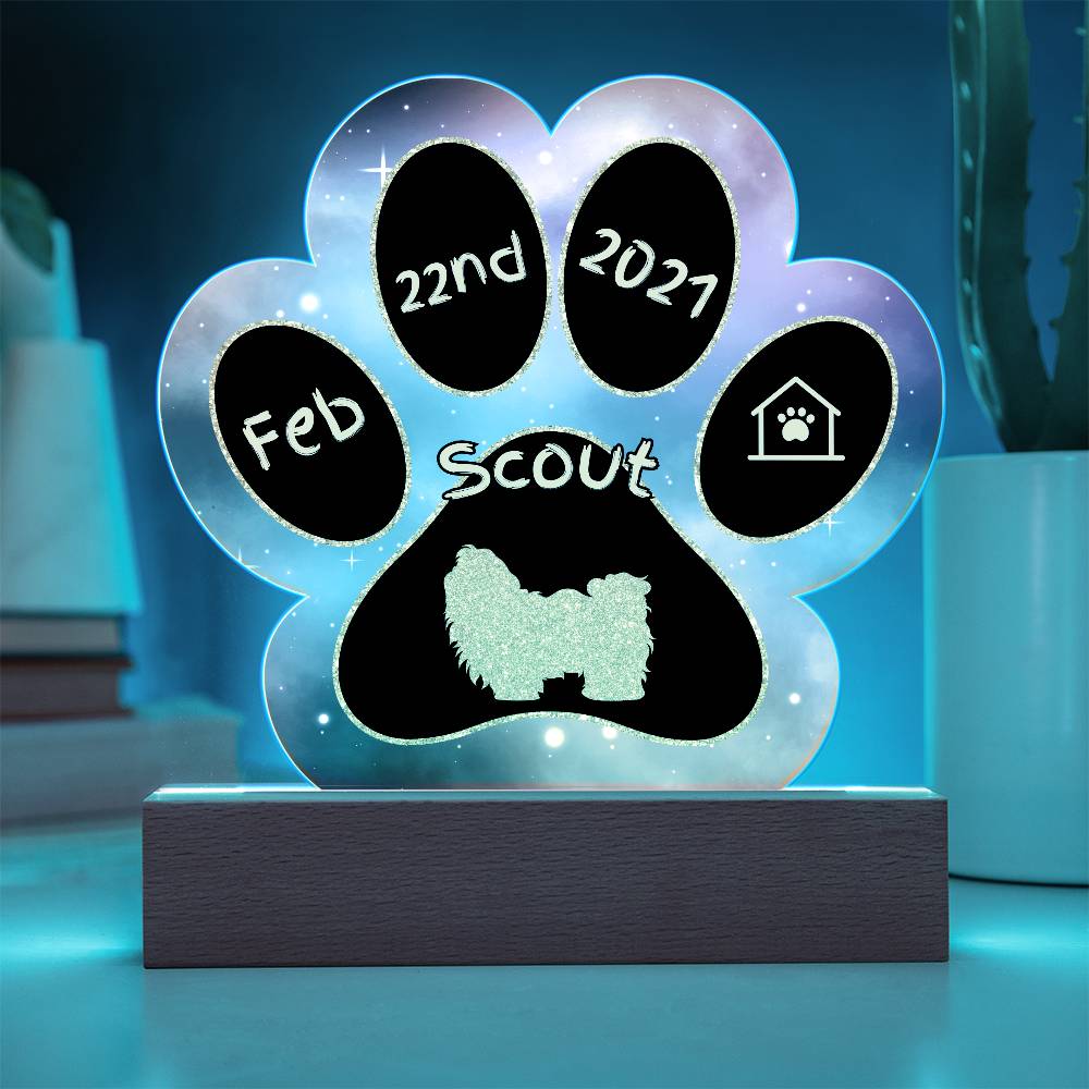 Shih Tzu - Personalized Dog Gotcha Day Acrylic Paw Print Plaque