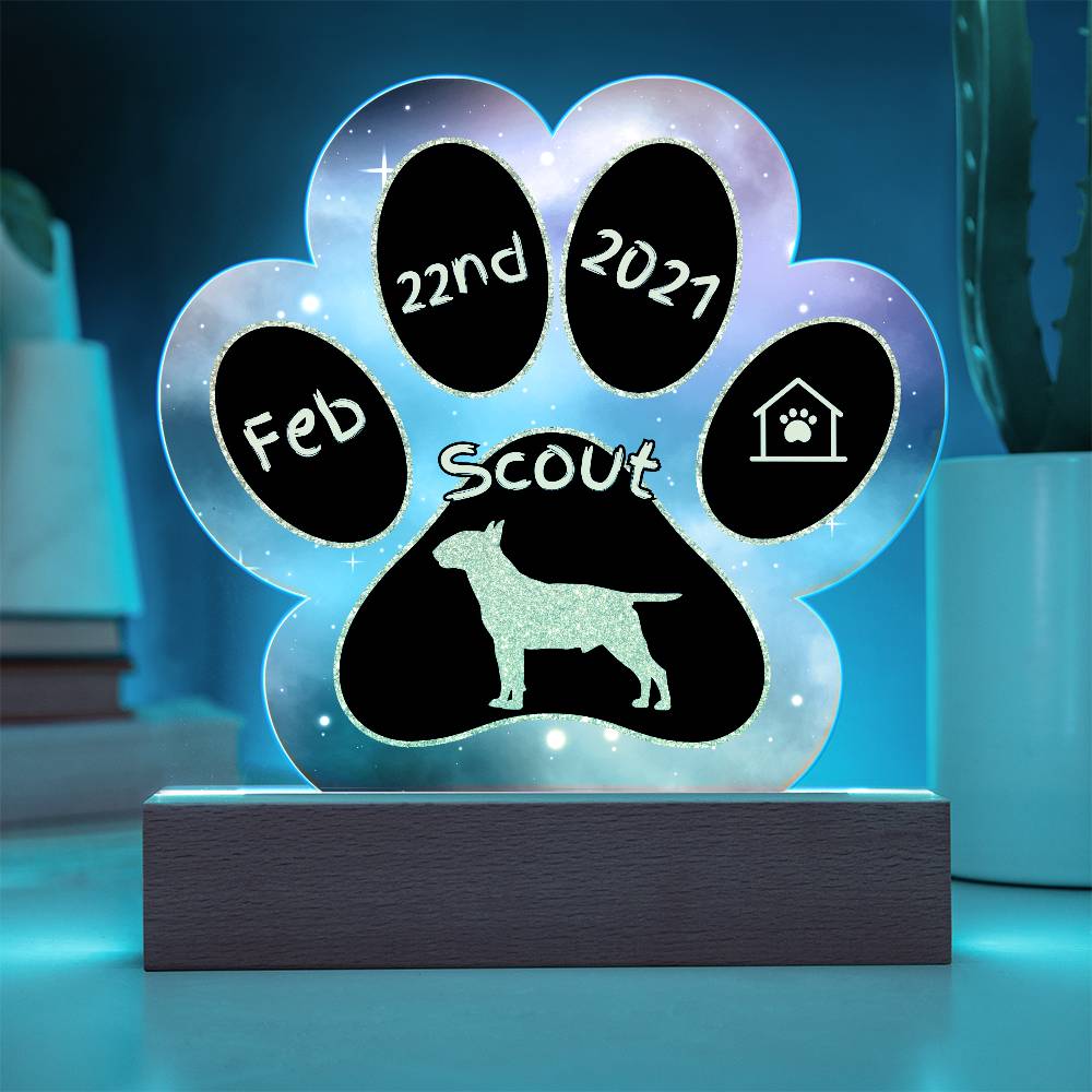 Bull Terrier - Personalized Dog Gotcha Day Acrylic Paw Print Plaque