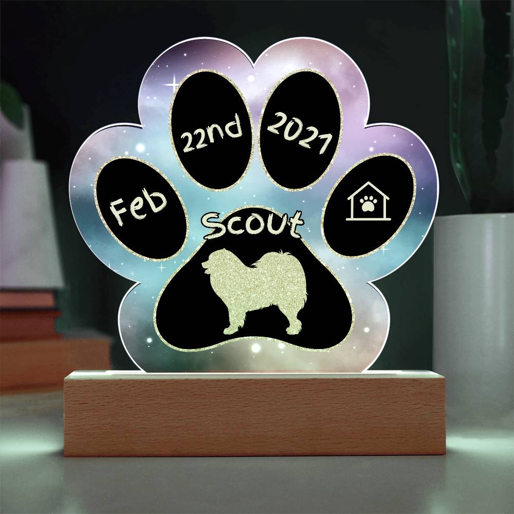 Samoyed - Personalized Dog Gotcha Day Acrylic Paw Print Plaque