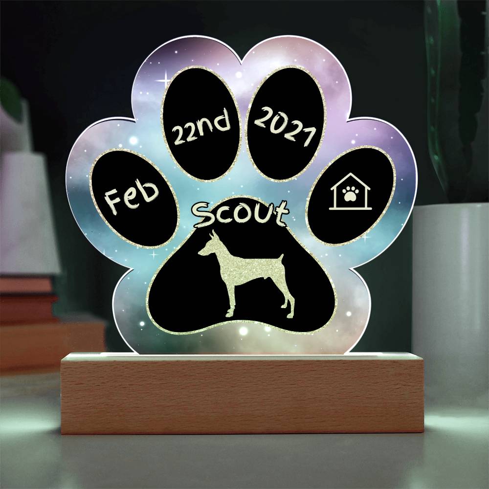 Doberman - Personalized Dog Gotcha Day Acrylic Paw Print Plaque