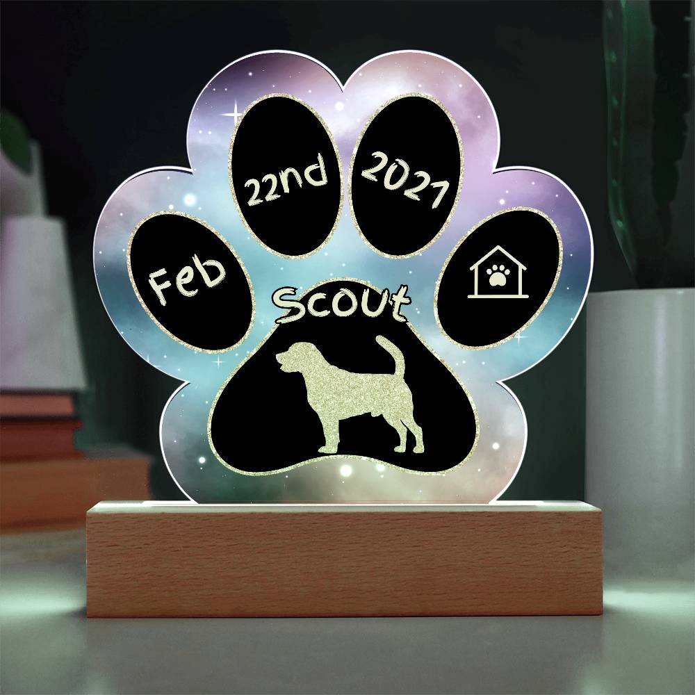 Beagle - Personalized Dog Gotcha Day Acrylic Paw Print Plaque