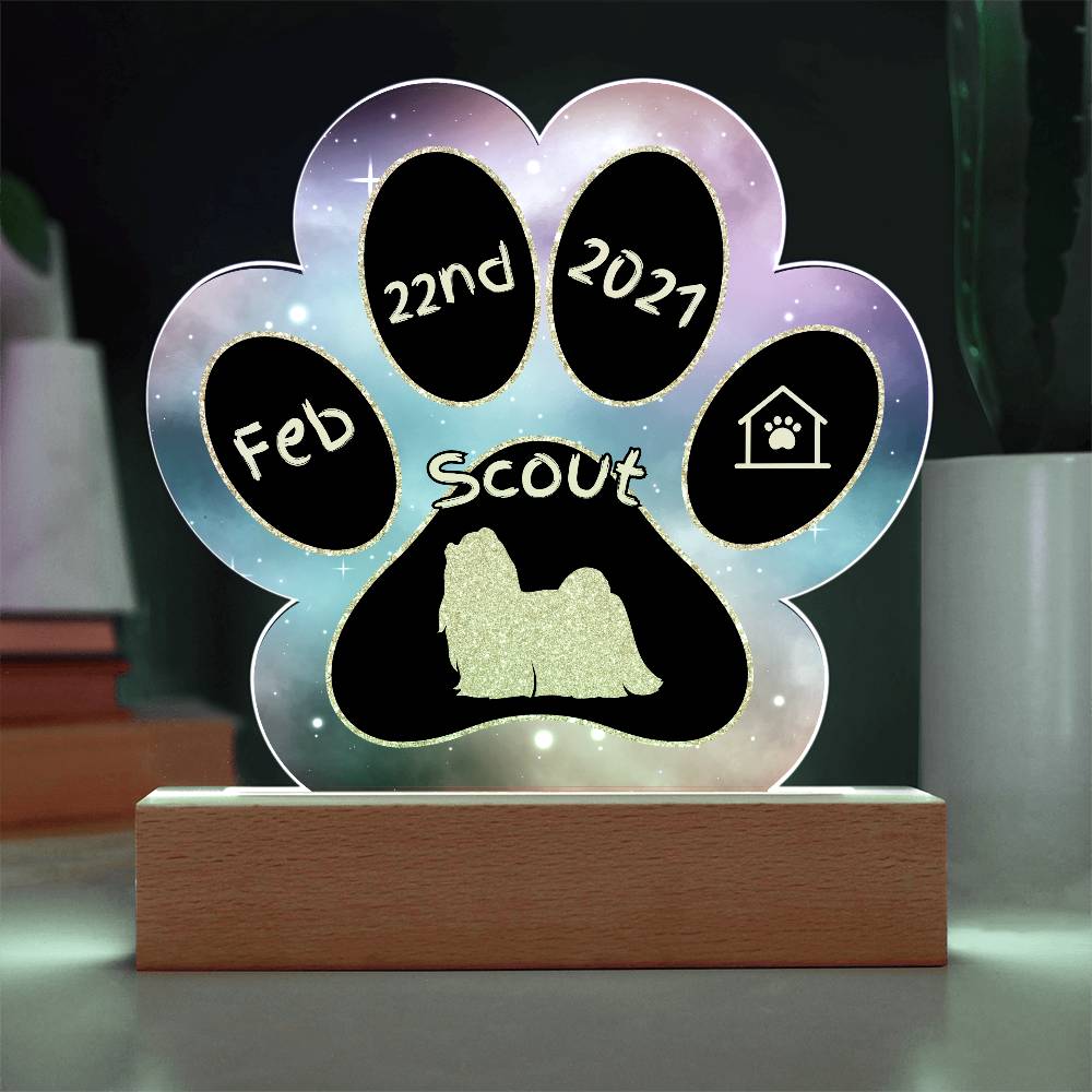 Maltese - Personalized Dog Gotcha Day Acrylic Paw Print Plaque