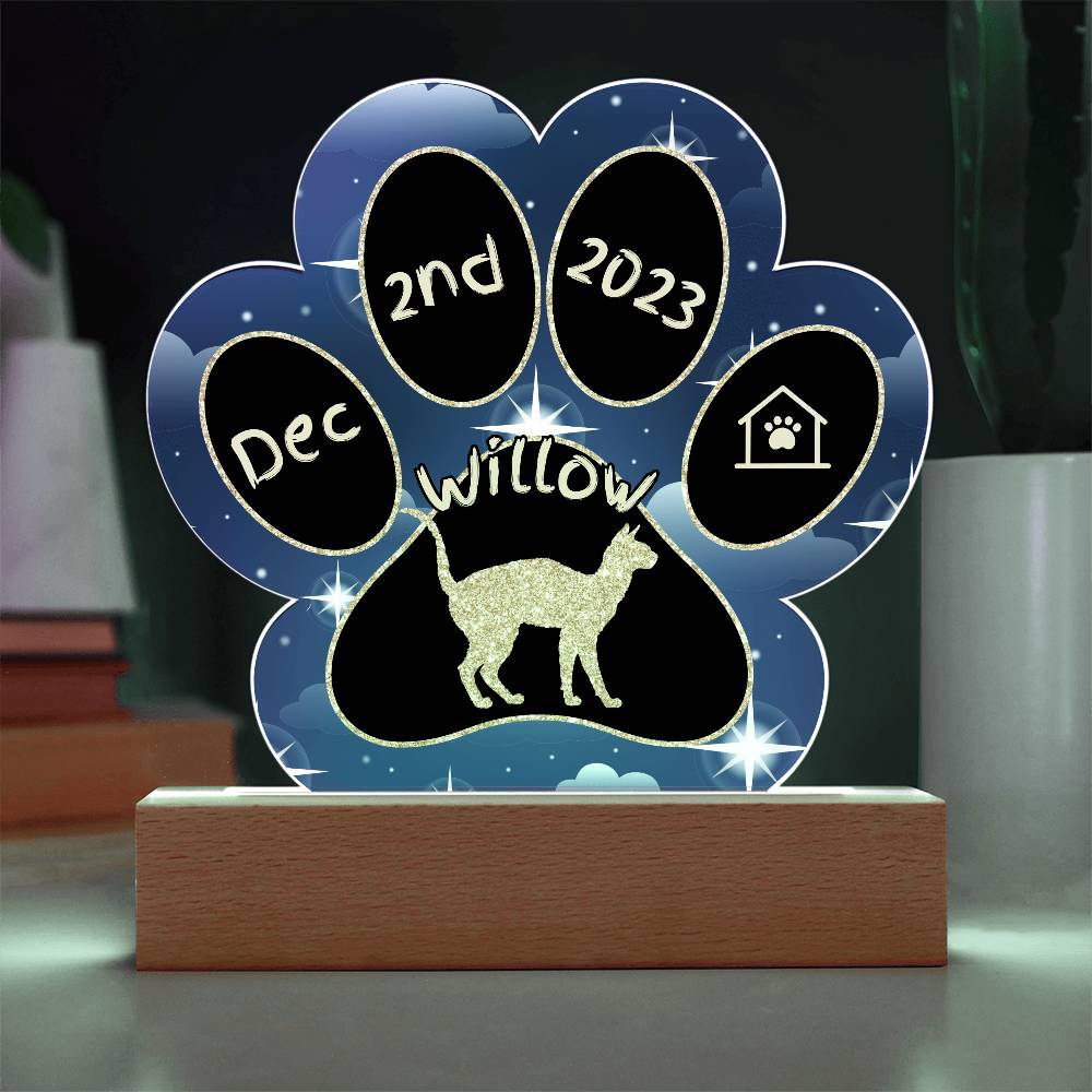 Cornish Rex - Personalized Cat Gotcha Day Acrylic Paw Print Plaque