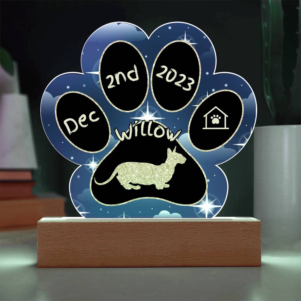 Minskin - Personalized Cat Gotcha Day Acrylic Paw Print Plaque