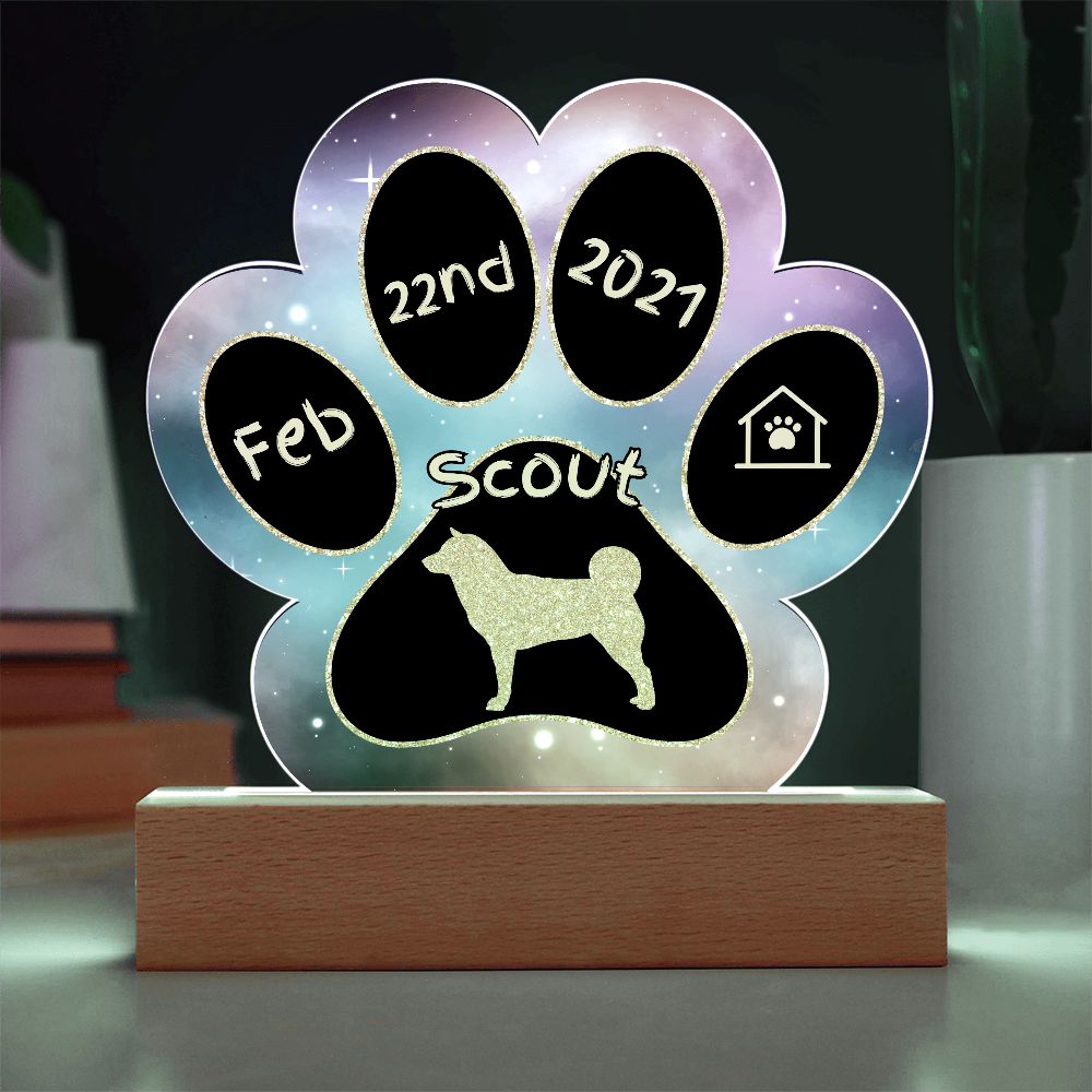 Akita Inu - Personalized Dog Gotcha Day Acrylic Paw Print Plaque